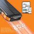 Promate Solar Power Bank, Portable 10000mAh Battery Charger with IP65 Water Resistant, 10W Qi Charger, 20W USB-C Power Delivery, QC 3.0 Port, 5V/2A USB Port and 300lm LED Light - Black